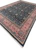gulnar blue afghan wool hand knotted Rug - FoldShot gulnar blue afghan wool hand knotted Rug - FoldShot