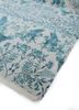 pansy blue wool and silk hand knotted Rug - FoldShot pansy blue wool and silk hand knotted Rug - FoldShot