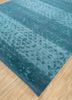 aprezo blue wool hand knotted Rug - FoldShot aprezo blue wool hand knotted Rug - FoldShot