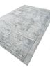 script blue wool and bamboo silk hand knotted Rug - FoldShot