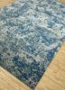 chaos theory by kavi blue wool and bamboo silk hand knotted Rug - FoldShot chaos theory by kavi blue wool and bamboo silk hand knotted Rug - FoldShot