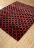 aakar by kavi red and orange wool and bamboo silk hand knotted Rug - FoldShot