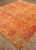 chaos theory by kavi red and orange wool and bamboo silk hand knotted Rug - FoldShot chaos theory by kavi red and orange wool and bamboo silk hand knotted Rug - FoldShot
