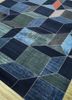 chaos theory by kavi blue wool and bamboo silk hand knotted Rug - FoldShot