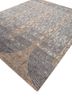 aakar by kavi grey and black wool and bamboo silk hand knotted Rug - FoldShot