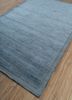 basis blue wool hand loom Rug - FoldShot