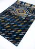 manchaha blue wool and bamboo silk hand knotted Rug - FoldShot