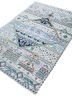 manchaha blue wool and bamboo silk hand knotted Rug - FoldShot