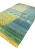 manchaha green wool and bamboo silk hand knotted Rug - FoldShot