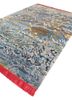 manchaha blue wool and bamboo silk hand knotted Rug - FoldShot