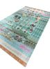 manchaha blue wool and bamboo silk hand knotted Rug - FoldShot