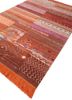 manchaha red and orange wool and bamboo silk hand knotted Rug - FoldShot manchaha red and orange wool and bamboo silk hand knotted Rug - FoldShot