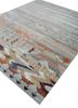 manchaha blue wool and bamboo silk hand knotted Rug - FoldShot