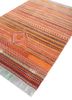 manchaha red and orange wool and bamboo silk hand knotted Rug - FoldShot