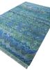 manchaha blue wool and bamboo silk hand knotted Rug - FoldShot