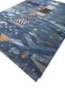 freedom manchaha blue wool and silk hand knotted Rug - FoldShot