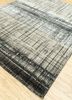 uvenuti grey and black wool and bamboo silk hand knotted Rug - FoldShot uvenuti grey and black wool and bamboo silk hand knotted Rug - FoldShot