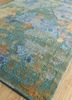 far east green wool and silk hand knotted Rug - FoldShot far east green wool and silk hand knotted Rug - FoldShot