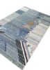 manchaha blue wool and silk hand knotted Rug - FoldShot manchaha blue wool and silk hand knotted Rug - FoldShot