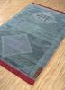 manchaha blue wool and silk hand knotted Rug - FoldShot manchaha blue wool and silk hand knotted Rug - FoldShot