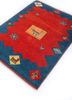 nuray red and orange wool hand knotted Rug - FoldShot