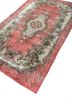 vintage red and orange wool hand knotted Rug - FoldShot vintage red and orange wool hand knotted Rug - FoldShot