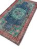 vintage blue wool hand knotted Rug - FoldShot vintage blue wool hand knotted Rug - FoldShot