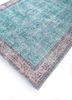 vintage green wool hand knotted Rug - FoldShot