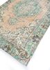 vintage green wool hand knotted Rug - FoldShot