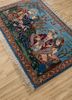 aalam blue wool hand knotted Rug - FoldShot aalam blue wool hand knotted Rug - FoldShot
