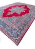 aalam red and orange wool hand knotted Rug - FoldShot aalam red and orange wool hand knotted Rug - FoldShot
