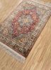 gulmarg red and orange silk hand knotted Rug - FoldShot gulmarg red and orange silk hand knotted Rug - FoldShot
