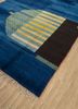 zuri blue wool hand knotted Rug - FoldShot