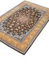aalam beige and brown wool and silk hand knotted Rug - FoldShot