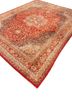 aalam red and orange wool hand knotted Rug - FoldShot aalam red and orange wool hand knotted Rug - FoldShot