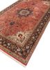 aalam red and orange wool and silk hand knotted Rug - FoldShot