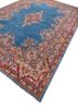aalam blue wool hand knotted Rug - FoldShot