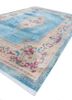 aalam blue wool hand knotted Rug - FoldShot aalam blue wool hand knotted Rug - FoldShot