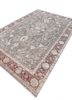 aalam red and orange wool and silk hand knotted Rug - FoldShot