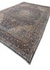 aalam blue wool hand knotted Rug - FoldShot