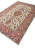 aalam red and orange wool and silk hand knotted Rug - FoldShot