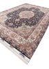 aalam red and orange wool and silk hand knotted Rug - FoldShot