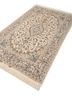 aalam red and orange wool and silk hand knotted Rug - FoldShot
