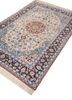 aalam blue wool hand knotted Rug - FoldShot aalam blue wool hand knotted Rug - FoldShot