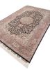 aalam red and orange wool and silk hand knotted Rug - FoldShot