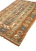 nayaab beige and brown wool flat weaves Rug - FoldShot