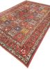 aalam red and orange wool hand knotted Rug - FoldShot aalam red and orange wool hand knotted Rug - FoldShot