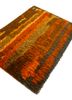 zuri red and orange wool hand knotted Rug - FoldShot zuri red and orange wool hand knotted Rug - FoldShot