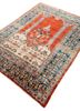 gulmarg red and orange silk hand knotted Rug - FoldShot gulmarg red and orange silk hand knotted Rug - FoldShot