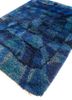 zuri blue wool hand knotted Rug - FoldShot